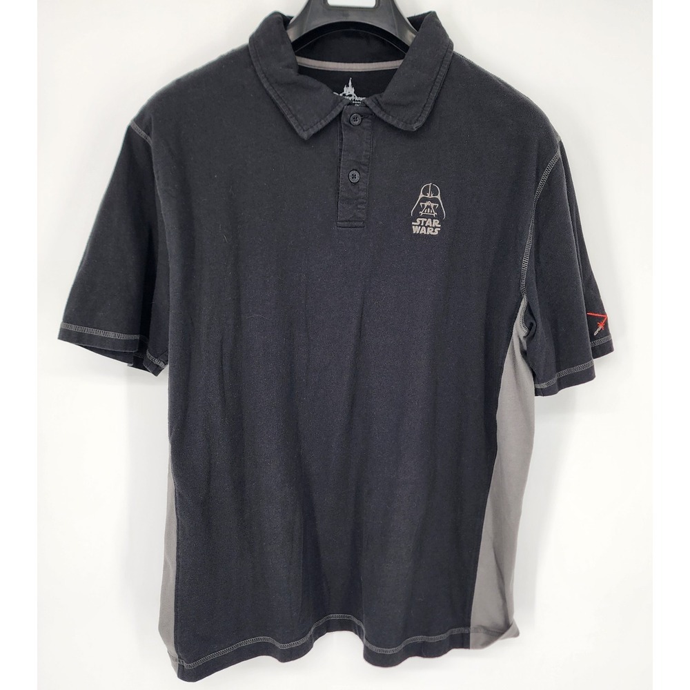 Star Wars Polo Shirt Men's Medium Black Embroidered Darth Vader Disney Parks